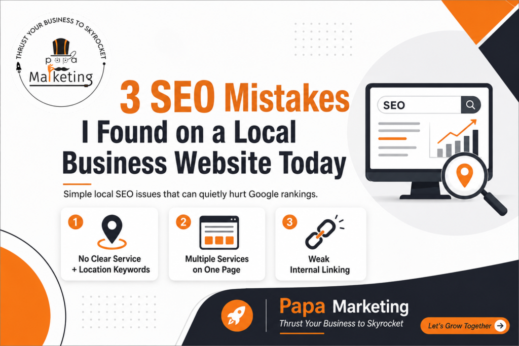 3 SEO Mistakes I Found on a Local Business Website Today